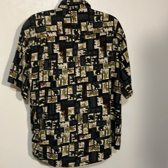 Half Moon Bay XXL bamboo / cotton tropical print Men's Short Sleeve Shirt - Picture 3 of 4